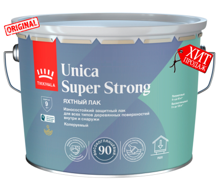 Лак Tikkurila/Tikkivala Unica Super Strong 90 Универсальный уретано-алкидный Высокоглянцевый