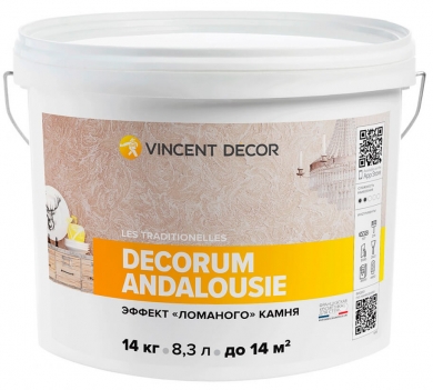 Vincent Decor Decorum Andalousie / Винсент Декорум Андалузия Декоративное структурное покрытие с волокнами целлюлозы